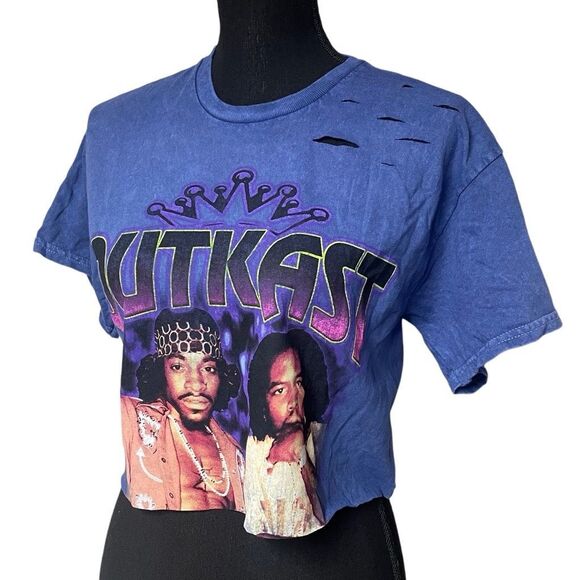 Reworked Cropped Band Tee N0487 - Picture 1 of 6